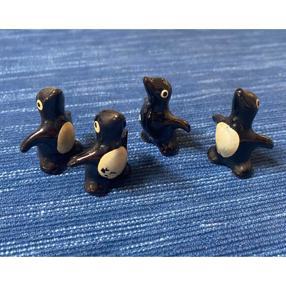VTG Redware Pottery Penguin Family Standing Figure Japan Lot MCM 1950's 33B - Picture 9 of 10